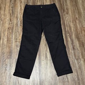 Quince Twill Girlfriend Chino Pants Women's 29 Black Stretch High Rise Casual